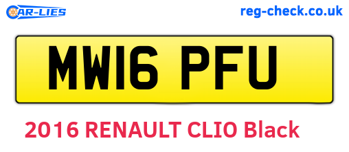MW16PFU are the vehicle registration plates.