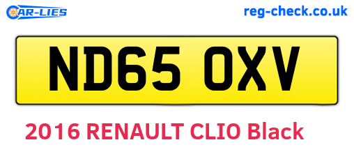 ND65OXV are the vehicle registration plates.