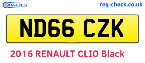 ND66CZK are the vehicle registration plates.