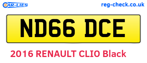 ND66DCE are the vehicle registration plates.