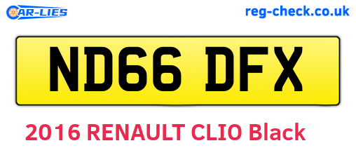 ND66DFX are the vehicle registration plates.