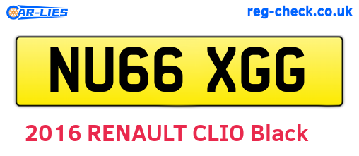 NU66XGG are the vehicle registration plates.