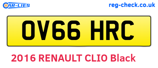OV66HRC are the vehicle registration plates.