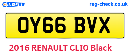OY66BVX are the vehicle registration plates.
