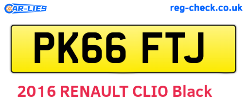 PK66FTJ are the vehicle registration plates.