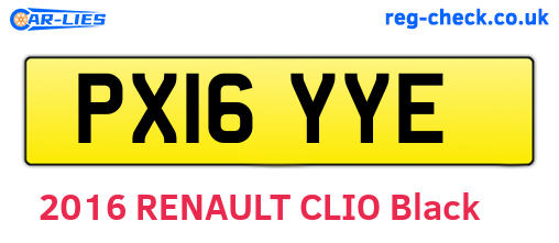 PX16YYE are the vehicle registration plates.