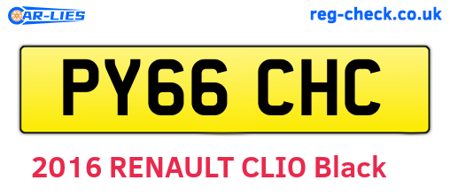 PY66CHC are the vehicle registration plates.