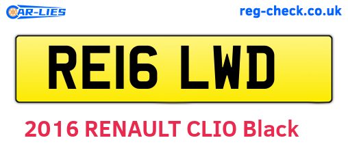 RE16LWD are the vehicle registration plates.