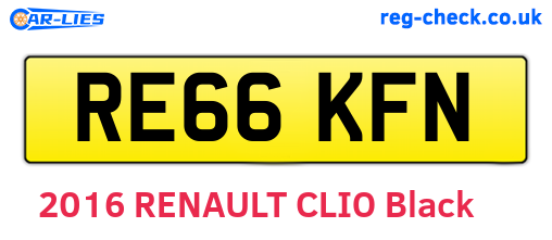 RE66KFN are the vehicle registration plates.