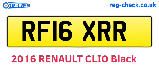 RF16XRR are the vehicle registration plates.