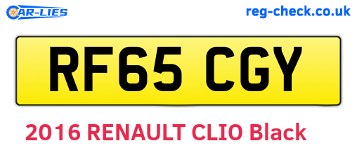 RF65CGY are the vehicle registration plates.