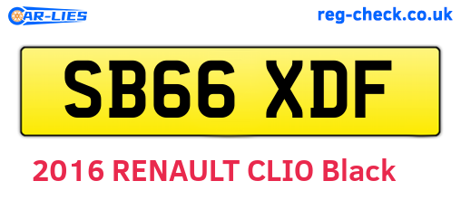SB66XDF are the vehicle registration plates.