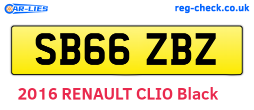 SB66ZBZ are the vehicle registration plates.