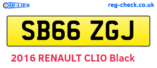 SB66ZGJ are the vehicle registration plates.