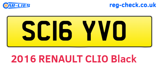 SC16YVO are the vehicle registration plates.