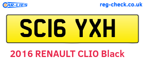 SC16YXH are the vehicle registration plates.