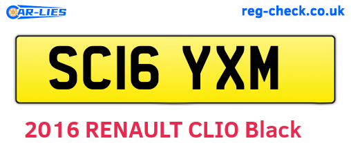 SC16YXM are the vehicle registration plates.