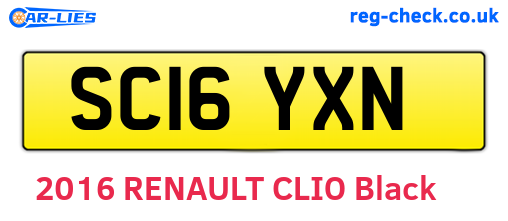 SC16YXN are the vehicle registration plates.