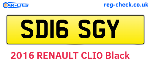 SD16SGY are the vehicle registration plates.