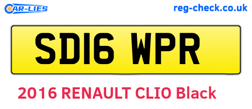 SD16WPR are the vehicle registration plates.