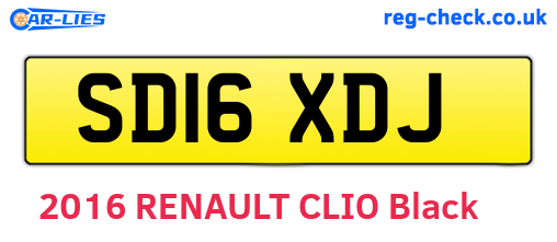 SD16XDJ are the vehicle registration plates.