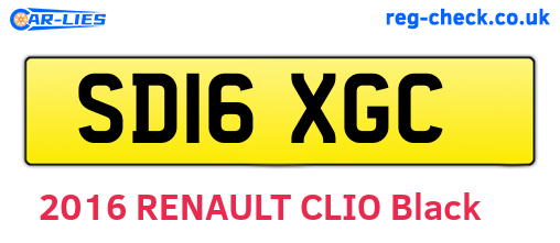 SD16XGC are the vehicle registration plates.