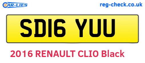 SD16YUU are the vehicle registration plates.