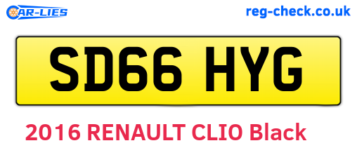SD66HYG are the vehicle registration plates.