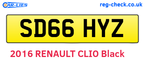 SD66HYZ are the vehicle registration plates.