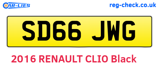 SD66JWG are the vehicle registration plates.