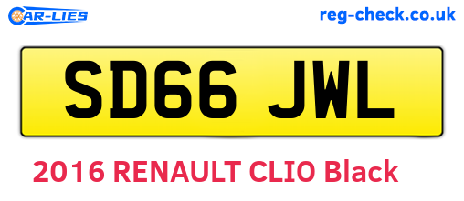 SD66JWL are the vehicle registration plates.