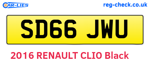 SD66JWU are the vehicle registration plates.
