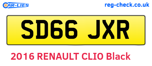 SD66JXR are the vehicle registration plates.