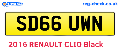 SD66UWN are the vehicle registration plates.
