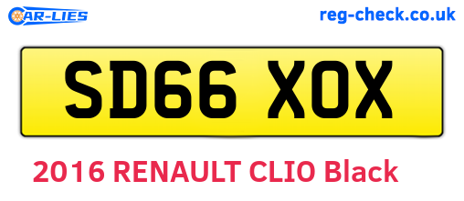 SD66XOX are the vehicle registration plates.