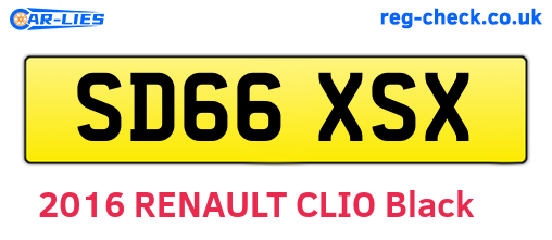 SD66XSX are the vehicle registration plates.