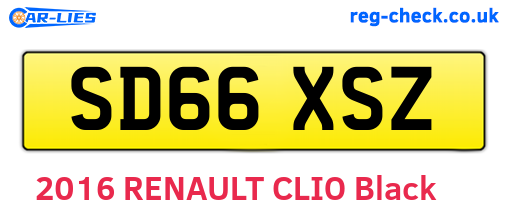 SD66XSZ are the vehicle registration plates.