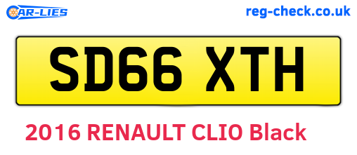SD66XTH are the vehicle registration plates.