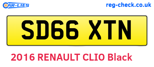 SD66XTN are the vehicle registration plates.