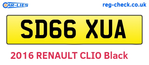 SD66XUA are the vehicle registration plates.