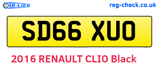 SD66XUO are the vehicle registration plates.