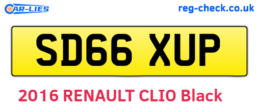SD66XUP are the vehicle registration plates.