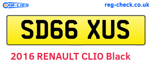 SD66XUS are the vehicle registration plates.