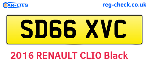 SD66XVC are the vehicle registration plates.