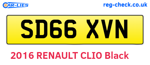 SD66XVN are the vehicle registration plates.