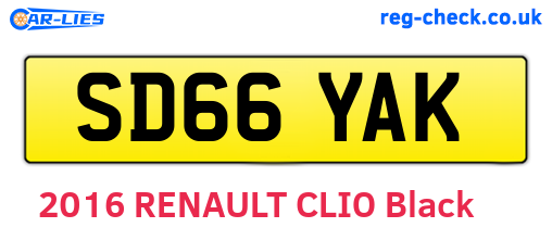 SD66YAK are the vehicle registration plates.