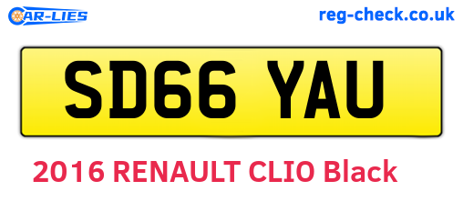 SD66YAU are the vehicle registration plates.