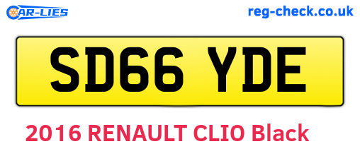 SD66YDE are the vehicle registration plates.