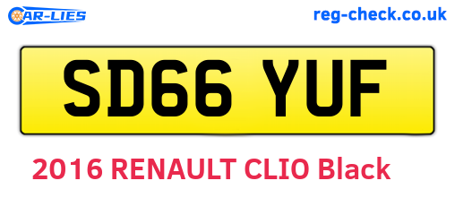 SD66YUF are the vehicle registration plates.