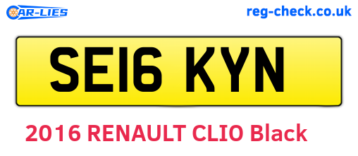 SE16KYN are the vehicle registration plates.